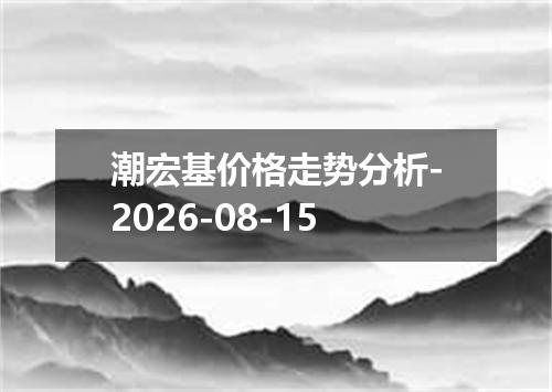 潮宏基价格走势分析-2026-08-15