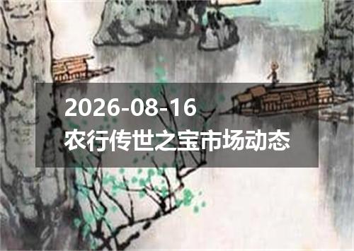 2026-08-16农行传世之宝市场动态