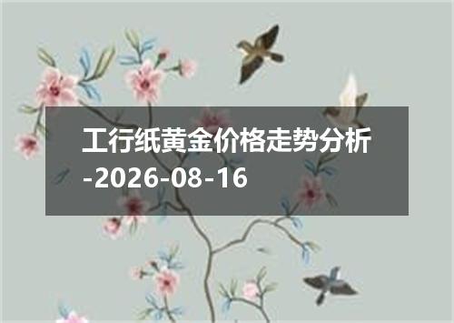工行纸黄金价格走势分析-2026-08-16