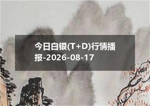 今日白银(T+D)行情播报-2026-08-17