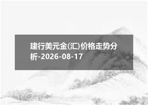 建行美元金(汇)价格走势分析-2026-08-17