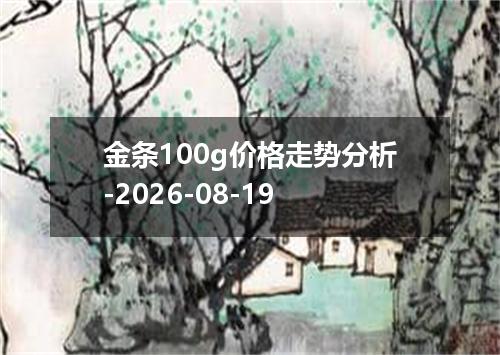 金条100g价格走势分析-2026-08-19
