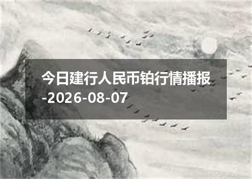 今日建行人民币铂行情播报-2026-08-07