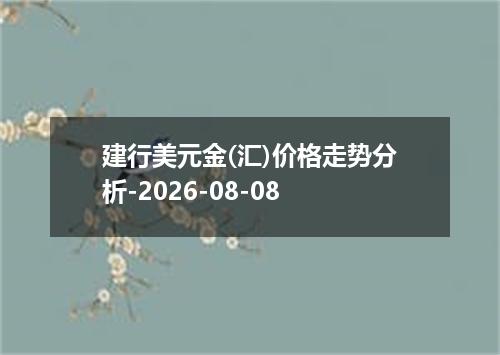 建行美元金(汇)价格走势分析-2026-08-08