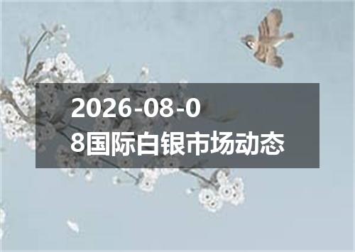 2026-08-08国际白银市场动态