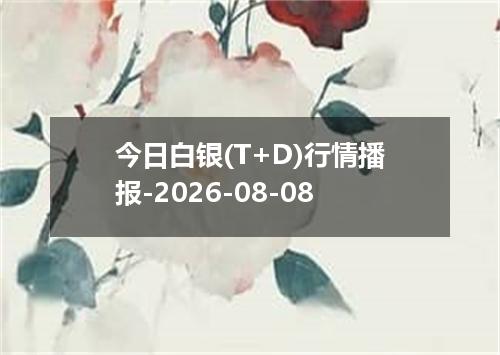 今日白银(T+D)行情播报-2026-08-08