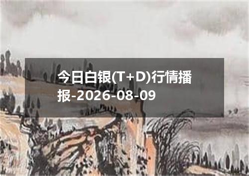 今日白银(T+D)行情播报-2026-08-09