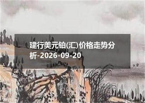 建行美元铂(汇)价格走势分析-2026-09-20