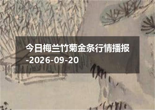 今日梅兰竹菊金条行情播报-2026-09-20