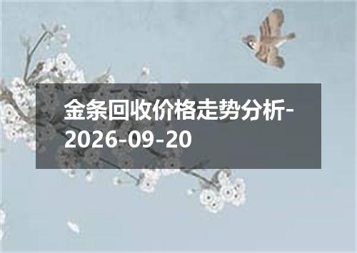 金条回收价格走势分析-2026-09-20