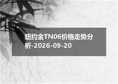 纽约金TN06价格走势分析-2026-09-20