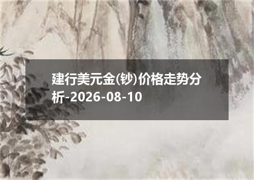 建行美元金(钞)价格走势分析-2026-08-10