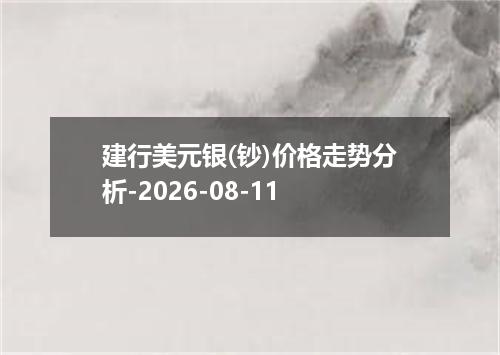 建行美元银(钞)价格走势分析-2026-08-11