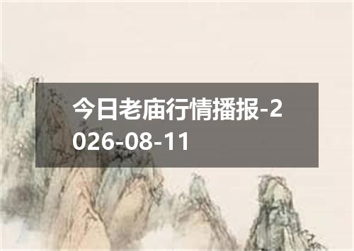 今日老庙行情播报-2026-08-11