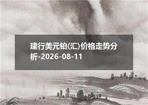 建行美元铂(汇)价格走势分析-2026-08-11
