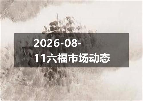 2026-08-11六福市场动态