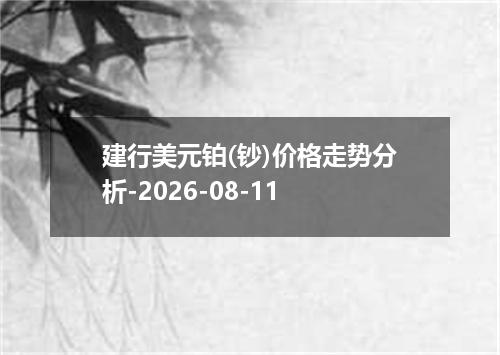 建行美元铂(钞)价格走势分析-2026-08-11