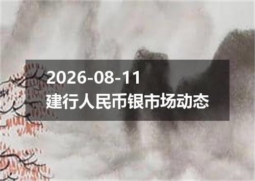 2026-08-11建行人民币银市场动态