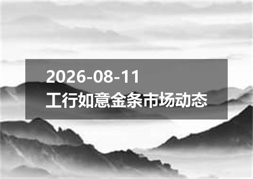 2026-08-11工行如意金条市场动态