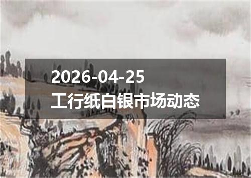 2026-04-25工行纸白银市场动态