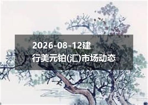 2026-08-12建行美元铂(汇)市场动态