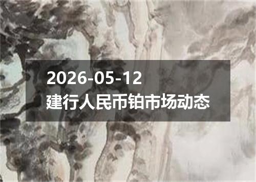 2026-05-12建行人民币铂市场动态