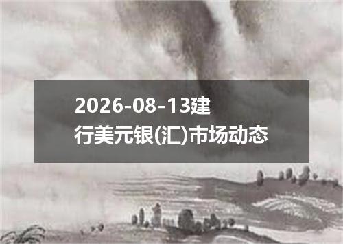2026-08-13建行美元银(汇)市场动态