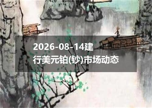 2026-08-14建行美元铂(钞)市场动态