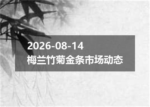 2026-08-14梅兰竹菊金条市场动态