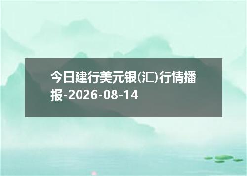 今日建行美元银(汇)行情播报-2026-08-14