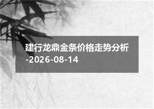 建行龙鼎金条价格走势分析-2026-08-14