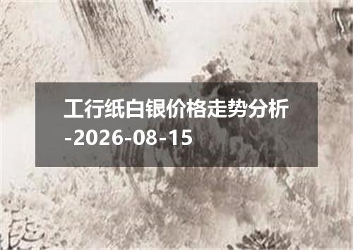 工行纸白银价格走势分析-2026-08-15